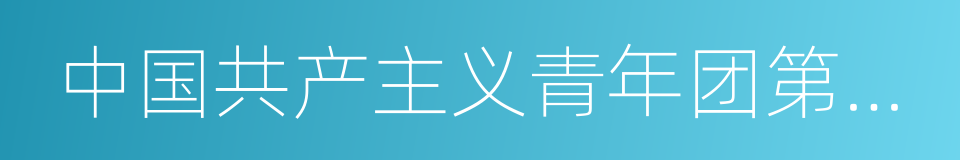 中国共产主义青年团第十次全国代表大会的同义词