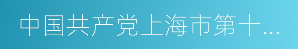 中国共产党上海市第十一届委员会的同义词