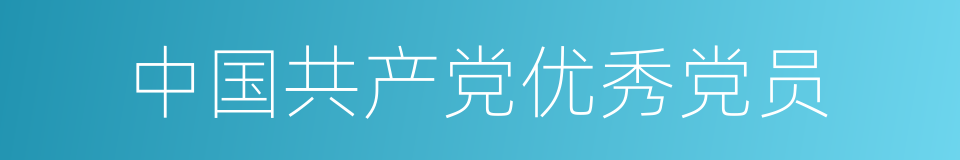 中国共产党优秀党员的同义词