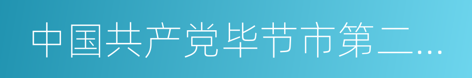 中国共产党毕节市第二次代表大会的同义词