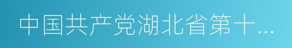 中国共产党湖北省第十一次代表大会的同义词