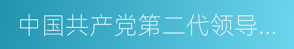 中国共产党第二代领导集体的同义词