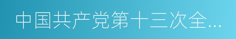 中国共产党第十三次全国代表大会的同义词