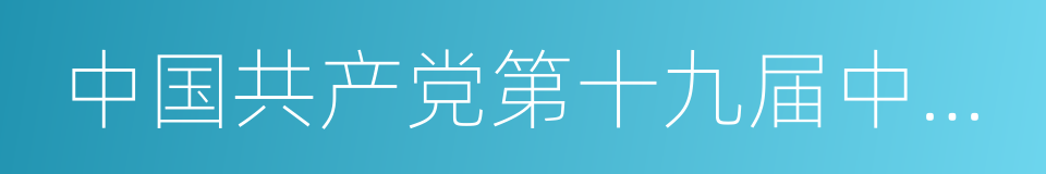 中国共产党第十九届中央委员会的同义词