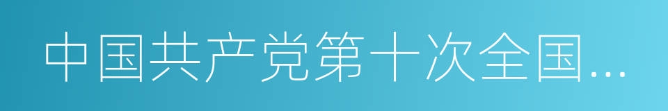 中国共产党第十次全国代表大会的同义词