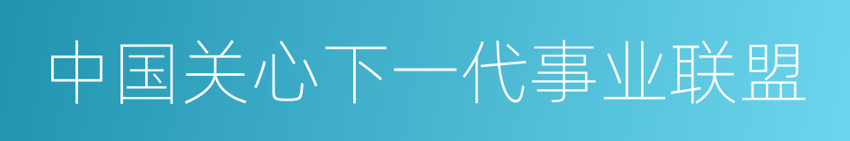 中国关心下一代事业联盟的同义词