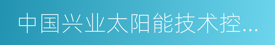 中国兴业太阳能技术控股有限公司的同义词