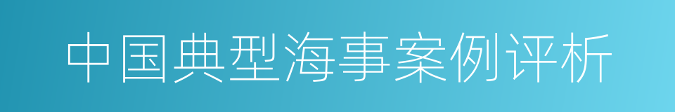 中国典型海事案例评析的同义词