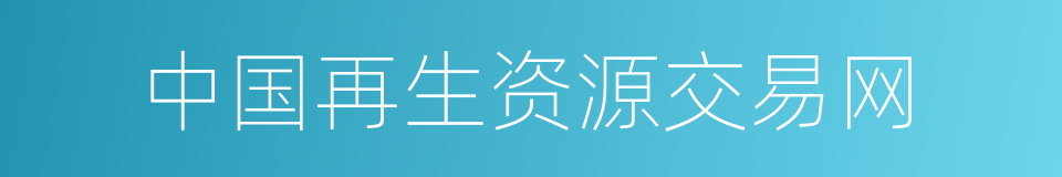 中国再生资源交易网的同义词