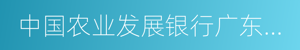 中国农业发展银行广东省分行的同义词