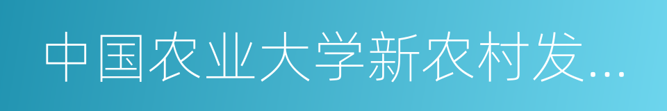 中国农业大学新农村发展研究院的同义词