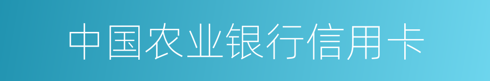 中国农业银行信用卡的同义词