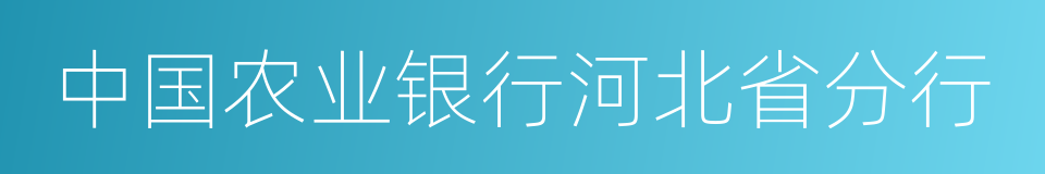 中国农业银行河北省分行的同义词