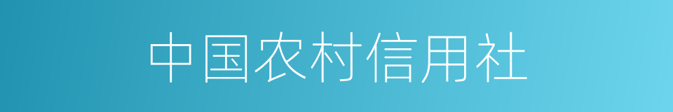 中国农村信用社的同义词