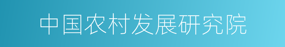 中国农村发展研究院的同义词