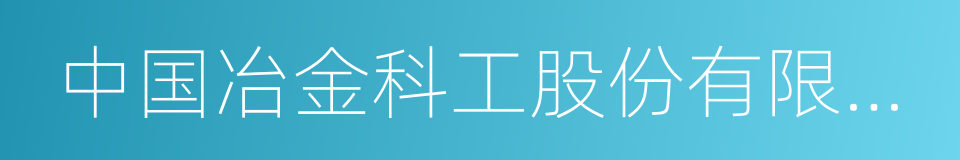 中国冶金科工股份有限公司的同义词