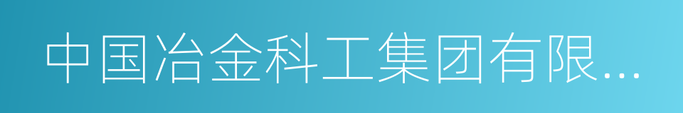 中国冶金科工集团有限公司的同义词