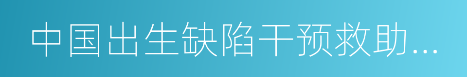 中国出生缺陷干预救助基金会的同义词