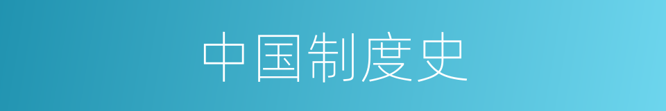 中国制度史的同义词