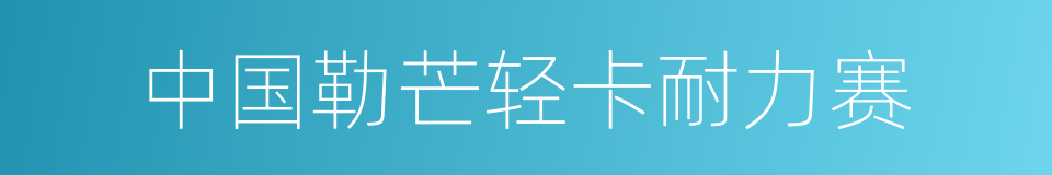 中国勒芒轻卡耐力赛的同义词