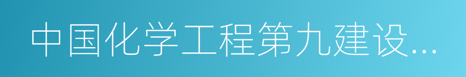 中国化学工程第九建设公司的同义词