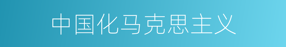 中国化马克思主义的同义词