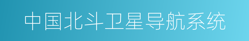 中国北斗卫星导航系统的同义词