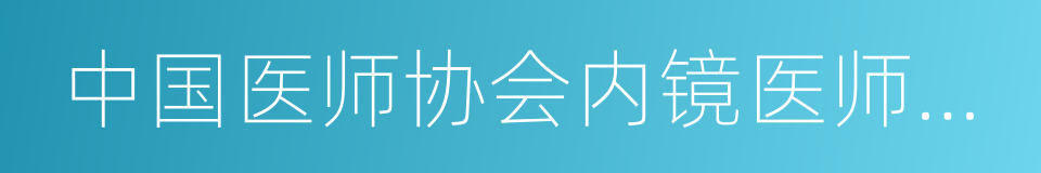 中国医师协会内镜医师分会的同义词