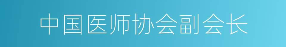 中国医师协会副会长的同义词