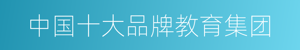 中国十大品牌教育集团的同义词