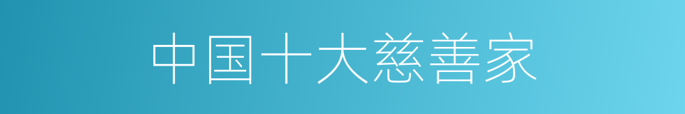 中国十大慈善家的同义词