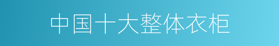 中国十大整体衣柜的同义词