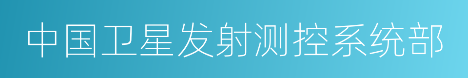 中国卫星发射测控系统部的同义词
