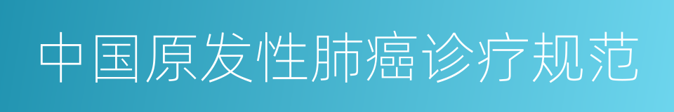 中国原发性肺癌诊疗规范的同义词