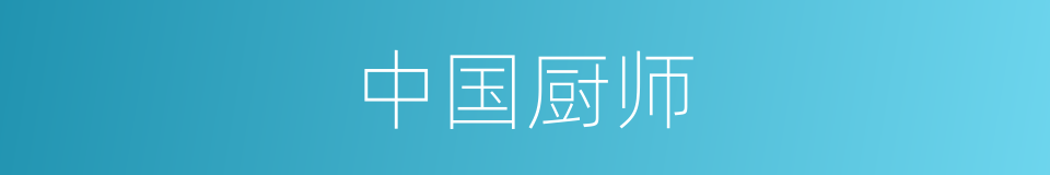 中国厨师的同义词