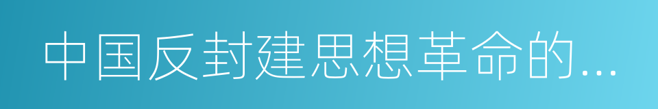 中国反封建思想革命的一面镜子的同义词