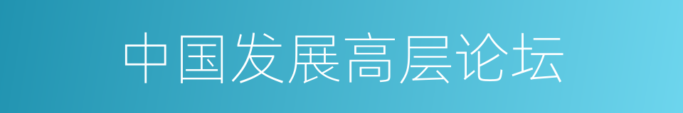 中国发展高层论坛的同义词