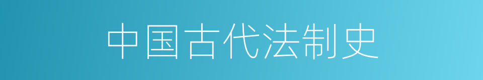 中国古代法制史的同义词