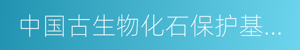 中国古生物化石保护基金会的同义词