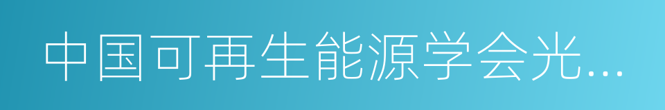 中国可再生能源学会光伏专业委员会的同义词