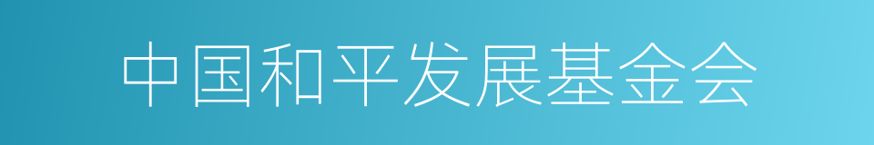 中国和平发展基金会的同义词