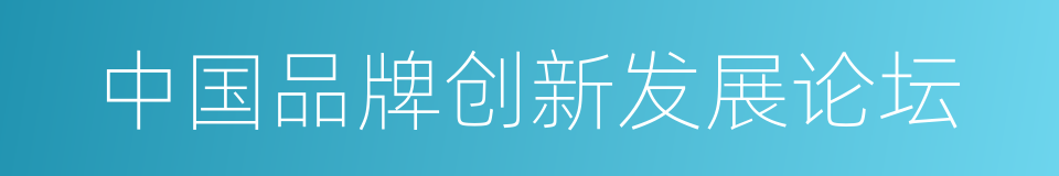 中国品牌创新发展论坛的同义词