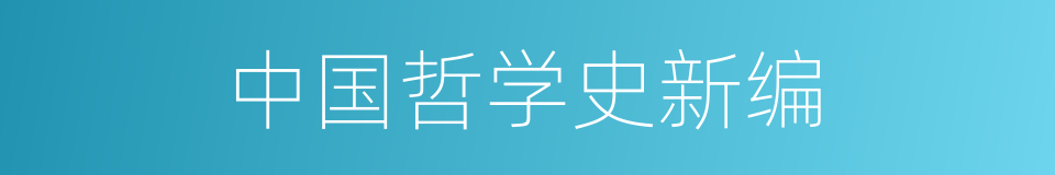 中国哲学史新编的同义词
