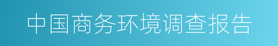 中国商务环境调查报告的同义词
