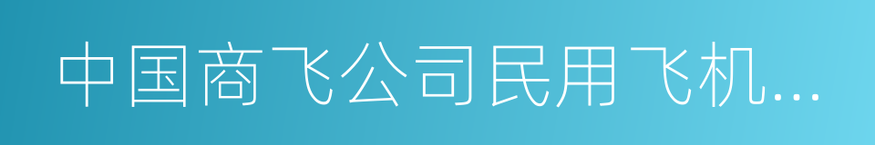 中国商飞公司民用飞机试飞中心的同义词