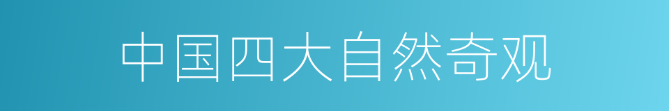 中国四大自然奇观的同义词