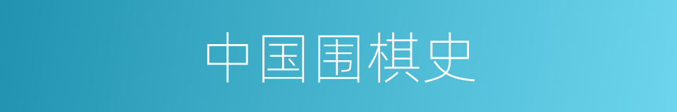 中国围棋史的同义词