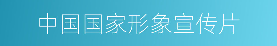 中国国家形象宣传片的同义词