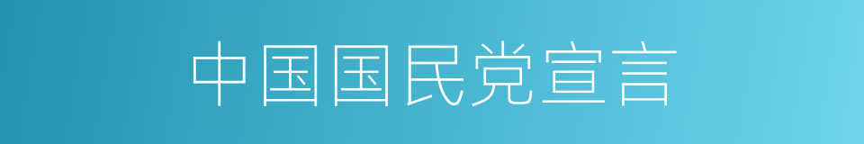 中国国民党宣言的同义词