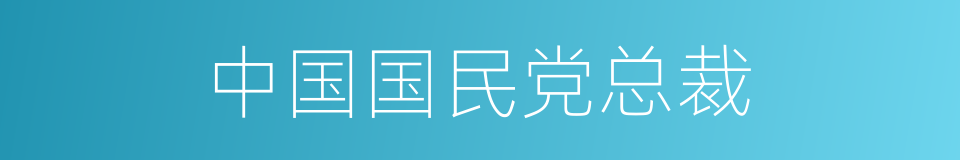 中国国民党总裁的同义词